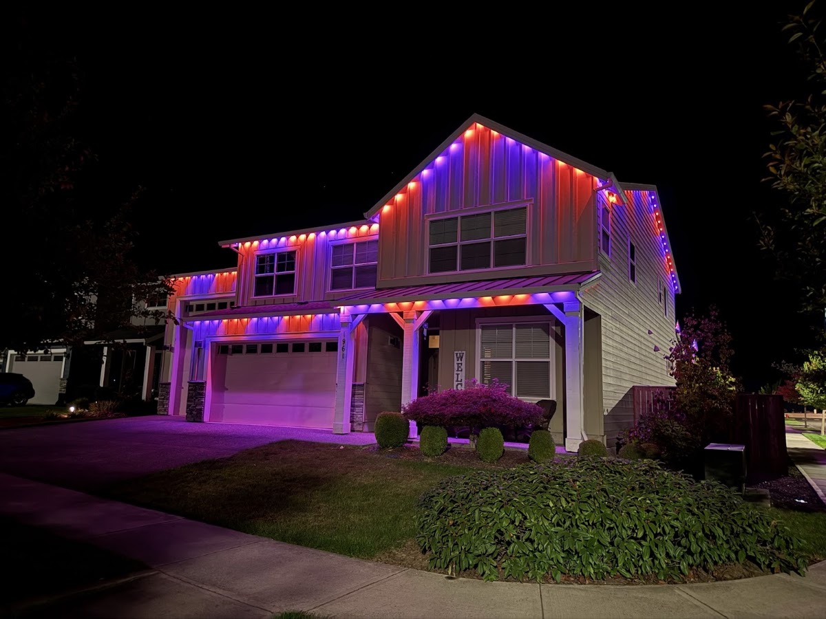 Holiday light installation on a home from Got Lights LLC
